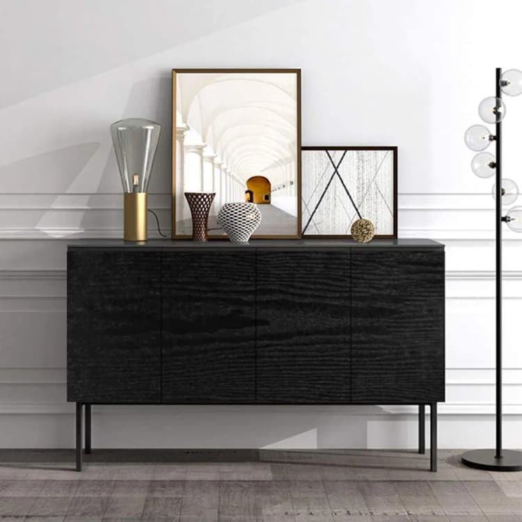 Modern Hotel & Household Use Waterproof Self Adhesive PVC Wood Grain Black Wallpaper detail 3