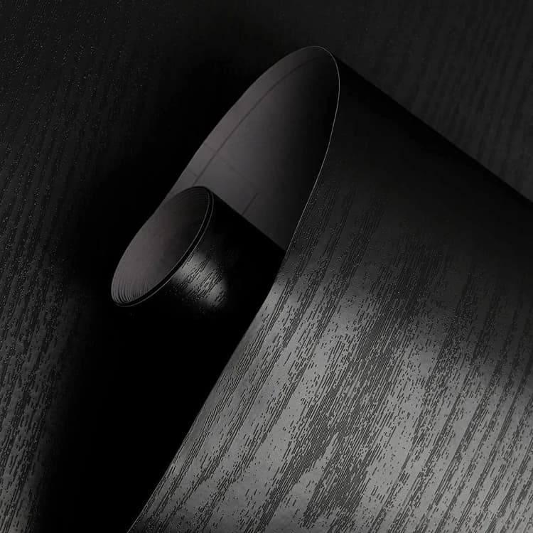 Modern Hotel & Household Use Waterproof Self Adhesive PVC Wood Grain Black Wallpaper detail 4