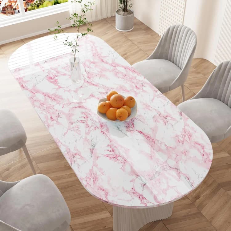 COWINLIFE DECO Modern Geometric Marble Self-Adhesive PVC Wallpaper Waterproof for Home Kitchen Bathroom Decor detail 3