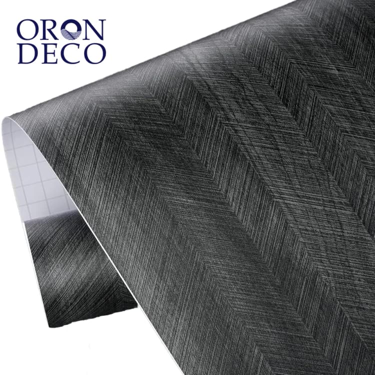 COWINLIFE DECO Black Wood Grain Furniture Films Waterproof Thick PVC Self-Adhesive Kitchen Vinyl Cabinet Wrap Decorative Design detail 2