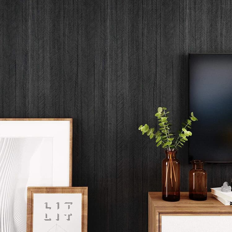 COWINLIFE DECO Black Wood Grain Furniture Films Waterproof Thick PVC Self-Adhesive Kitchen Vinyl Cabinet Wrap Decorative Design detail 4