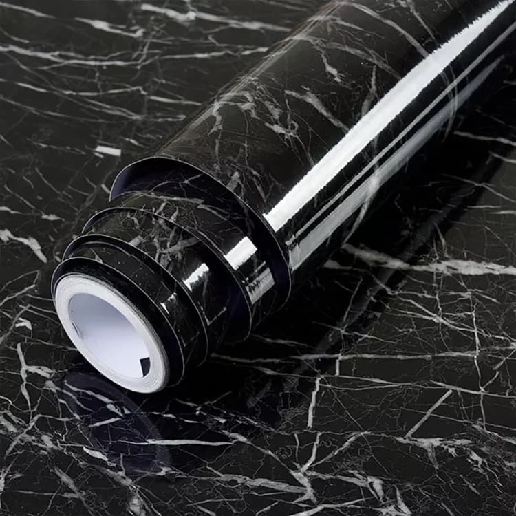 COWINLIFE DECO Modern Grey White Marble Self-Adhesive Waterproof Vinyl Glossy Wallpaper Peel Stick Sticker for Kitchen Bedroom detail 7