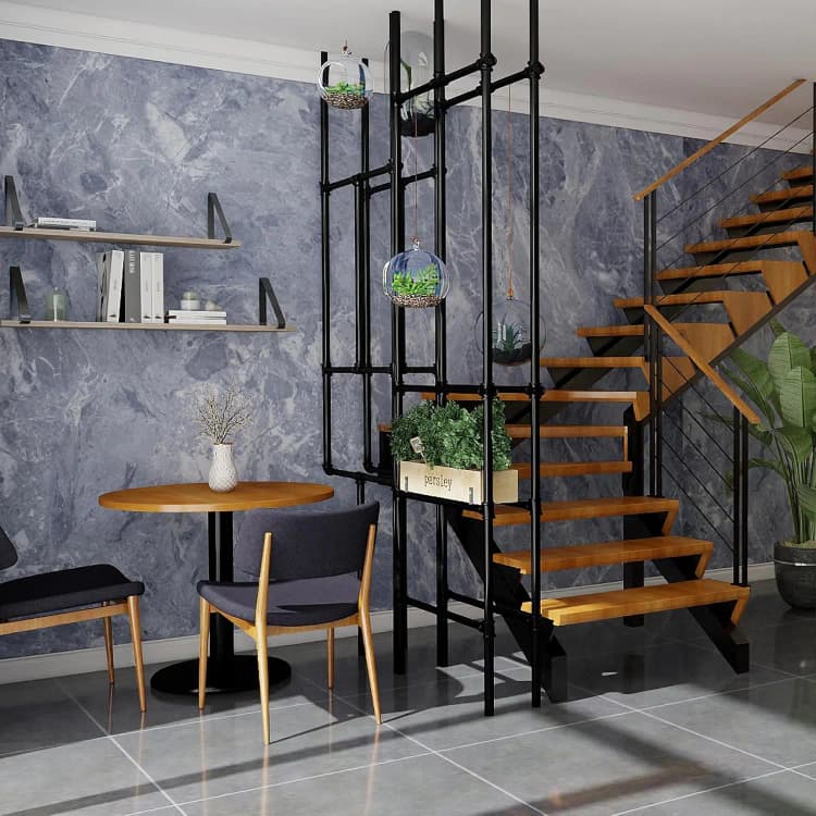 COWINLIFE DECO Self-Adhesive Waterproof Grey Matt Marble 3D Wall Sticker Paper Peel & Stick for Living Room Dining Table detail 4
