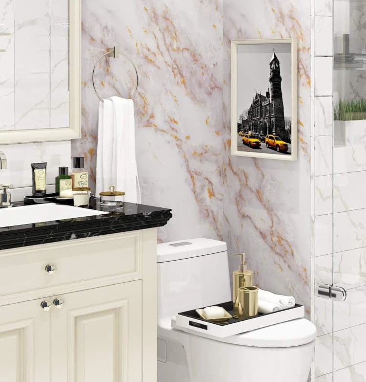 COWINLIFE DECO Matte Luxury Waterproof Self Adhesive Vinyl Marble Wallpaper Rolls for Bathroom & Bedroom Decoration detail 6