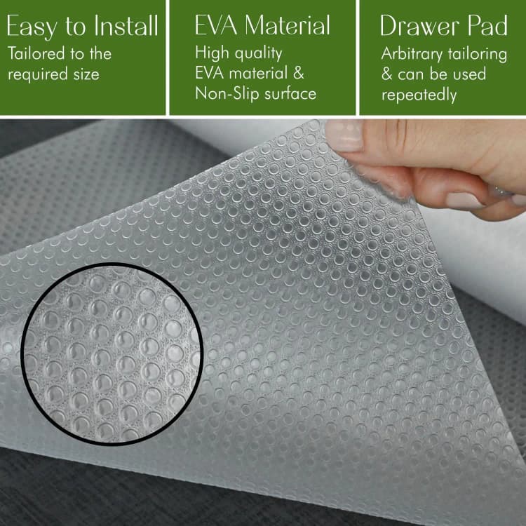 COWINLIFE OEM Classic Eco-Friendly Customizable Size Clear EVA Anti-Slip Waterproof Shelf Liner Kitchen Pad Cabinet Drawer Liner Easy detail 2