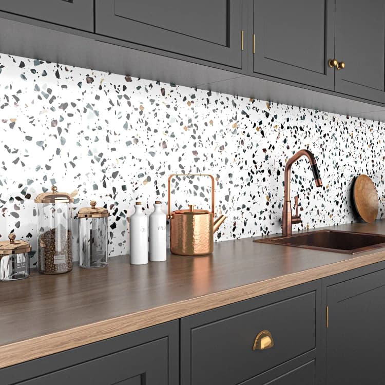 COWINLIFE Terrazzo Peel and Stick Contact Paper Waterproof Oilproof Self Adhesive Vinyl Film for Kitchen Cabinet Furniture Renovation detail 4