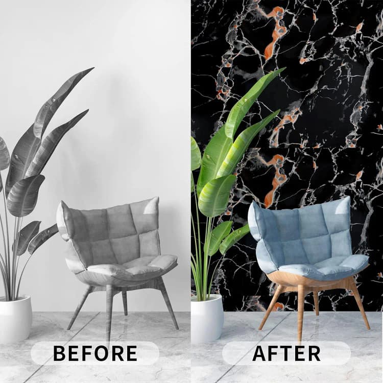 3D Black Glossy Waterproof Moisture-Proof Geometric Modern Sticker Wallpaper Peel Stick PVC Self Adhesive Roll for Living Room detail 5