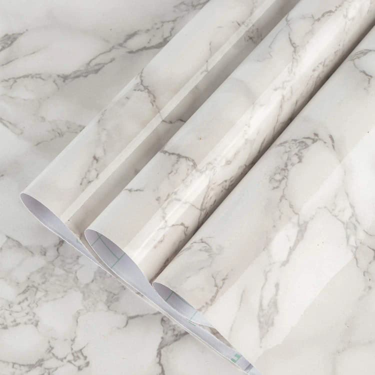 COWINLIFE DECO High Glossy Marble Kitchen & Living Room Waterproof Peel and Stick Self Adhesive Vinyl Wallpaper Home Decoration detail 5