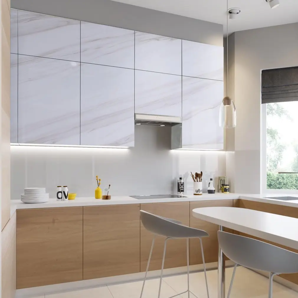 COWINLIFE DECO Modern Marble PVC Self-adhesive Wallpaper Kitchen Bathroom Waterproof Mold-Proof Geometric Design Hot Selling detail 4