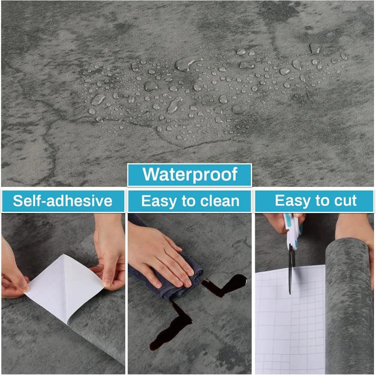 COWINLIFE DECO Luxury Cement Grain Self Adhesive Waterproof Wall Stickers for Bathroom & Gym-Modern Design 3-Year Warranty detail 2