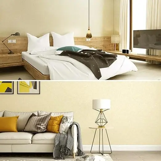 3D Beige PVC Waterproof Self Adhesive Peel & Stick Removable Wallpaper for Bedroom Living Room Wall Easy Use detail 3