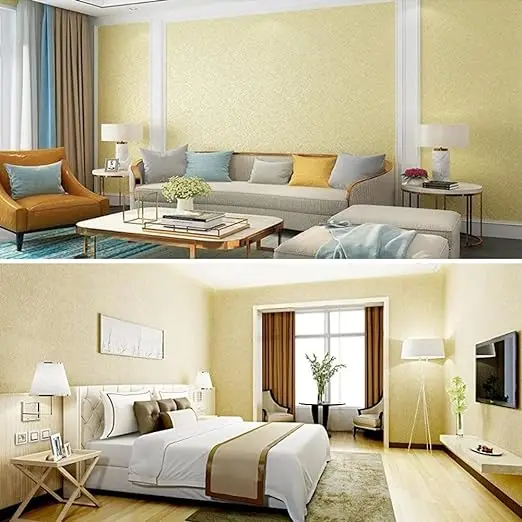 3D Beige PVC Waterproof Self Adhesive Peel & Stick Removable Wallpaper for Bedroom Living Room Wall Easy Use detail 4