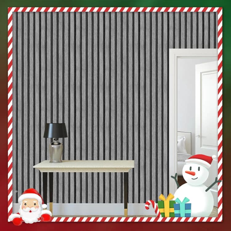3D Peel and Stick Waterproof Grey Wood Slat Self-Adhesive Vinyl Removable Wallpaper for Bedroom Wall Decor detail 3