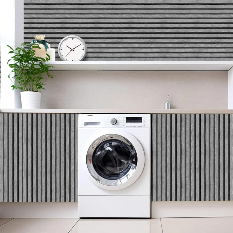 3D Peel and Stick Waterproof Grey Wood Slat Self-Adhesive Vinyl Removable Wallpaper for Bedroom Wall Decor detail 6