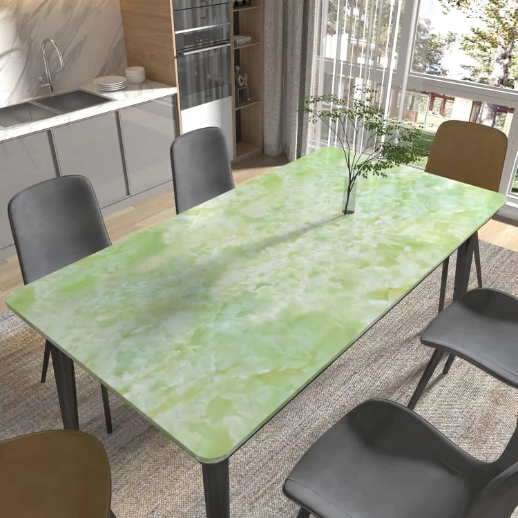 COWINLIFE DECO Green Vinyl Marble Self-Adhesive Waterproof Wall Sticker for Kitchen Bedroom Living Room & Hotel Modern Design detail 4
