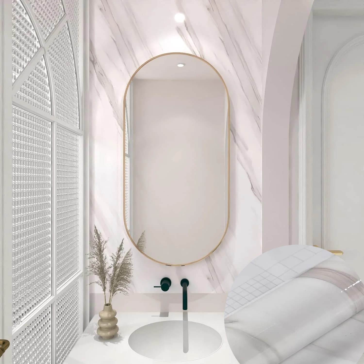 COWINLIFE High Quality Modern Waterproof Self Adhesive Contact Paper 3D Geometric Pattern Wallpaper Sticker for Bathroom Wall Decor