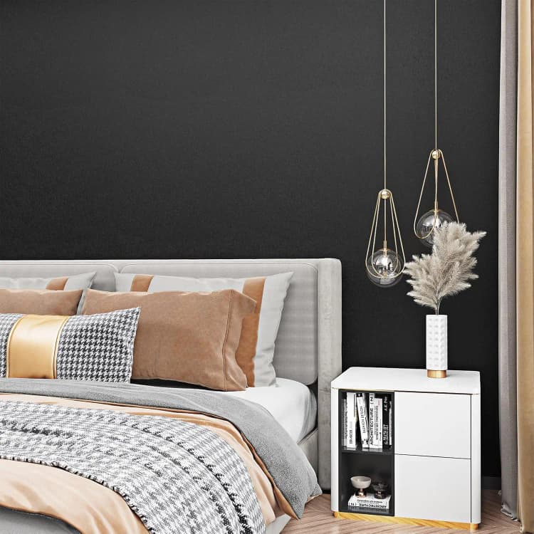 COWINLIFE DECO 3D Geometric Black PVC Waterproof Self Adhesive Embossed Peel Stick Removable Kitchen Vinyl Wallpaper for Cabinets detail 3