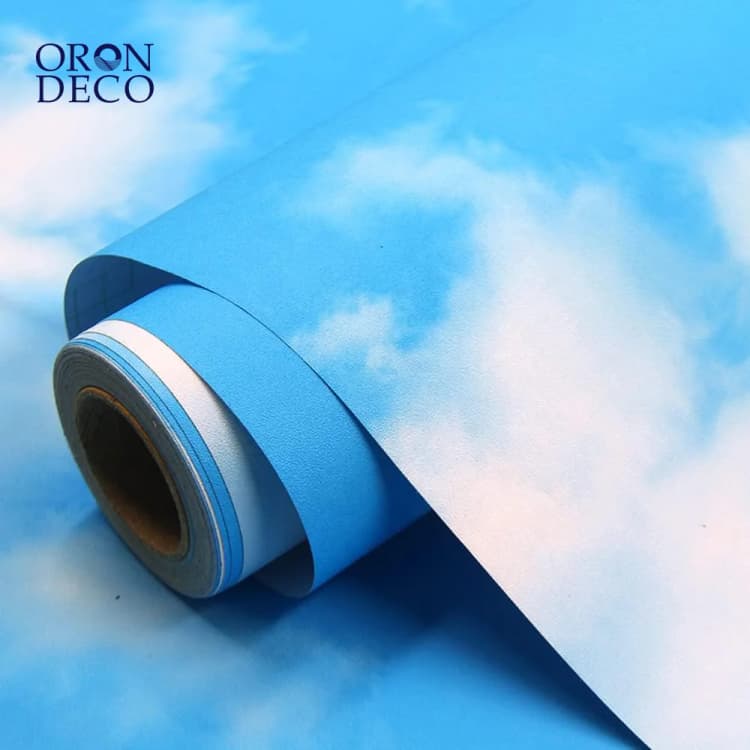 COWINLIFE DECO Verified Supplier 3D Textured Modern Waterproof Windows Blue Sky Peel Stick Self Adhesive Wallpaper Home Decoration detail 1