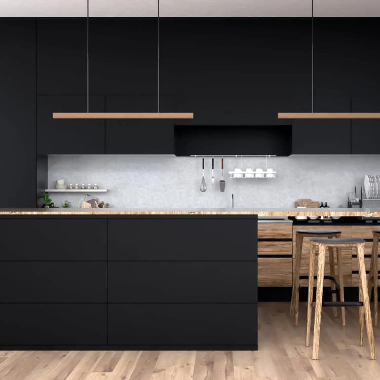 COWINLIFE DECO Custom Solid Black Waterproof Self Adhesive PVC Textured Wallpaper with Peel & Stick for Home detail 3