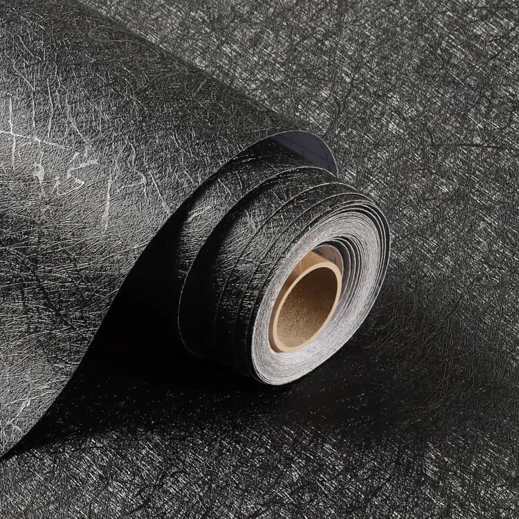 15.75x196.8 Inch Pvc Black Textured Peel&stick Luxury Silk Wallpaper for Wall Interior Decor Wall Paper 3d Home Wallpaper Roll detail 7