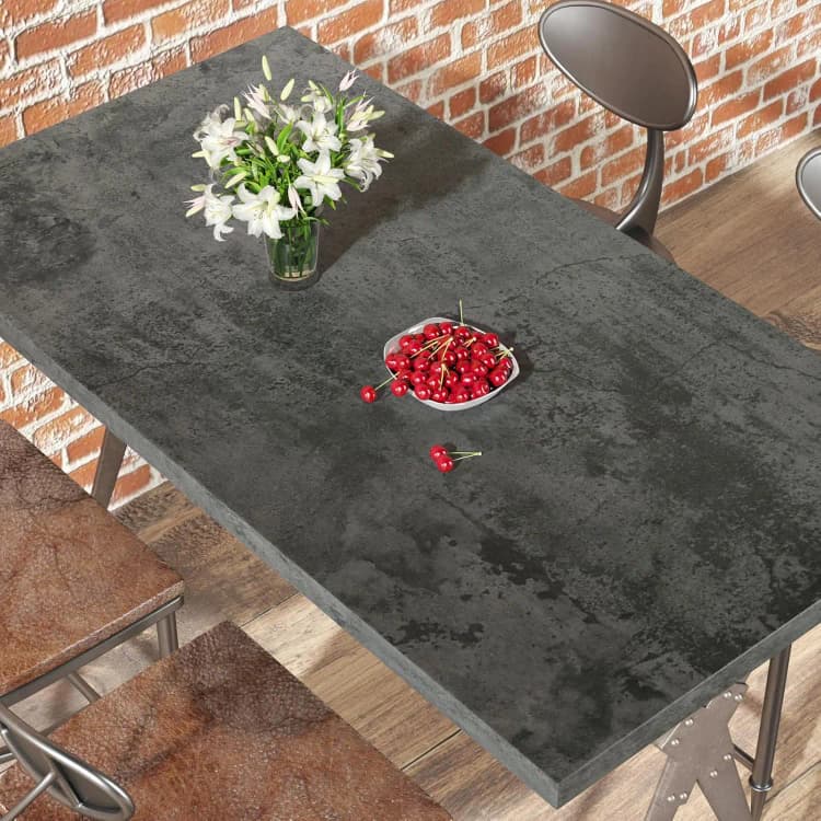15.75x196.8 Inch Black Cement Wallpaper Rolls Wall Panels Wall Interior Wall Stickers PVC 3d Wallpaper for Kitchen Bathroom Tile detail 2