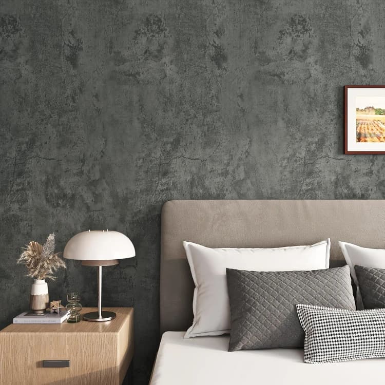 15.75x196.8 Inch Black Cement Wallpaper Rolls Wall Panels Wall Interior Wall Stickers PVC 3d Wallpaper for Kitchen Bathroom Tile detail 4