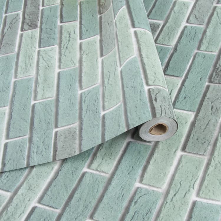 COWINLIFE DECO Waterproof Peel Stick Green Brick Wall Stickers Paper 3D Home PVC Self Adhesive Removable Modern Wallpaper Rolls detail 4