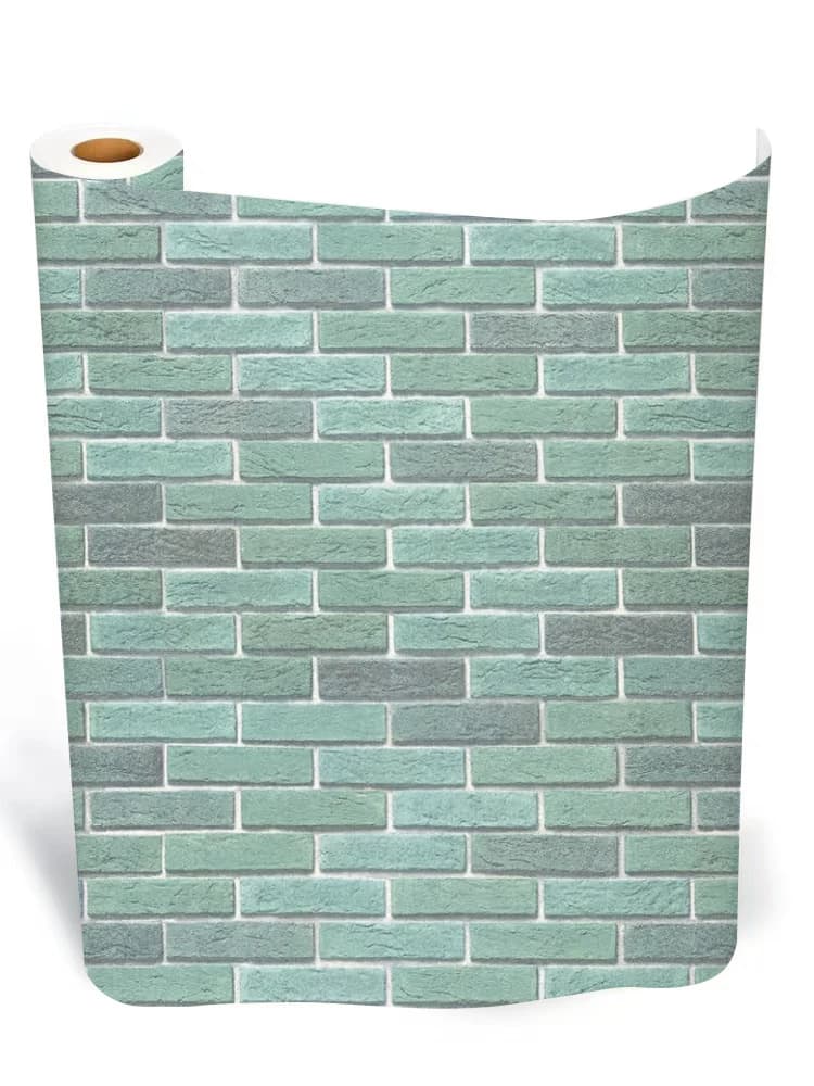 COWINLIFE DECO Waterproof Peel Stick Green Brick Wall Stickers Paper 3D Home PVC Self Adhesive Removable Modern Wallpaper Rolls detail 6