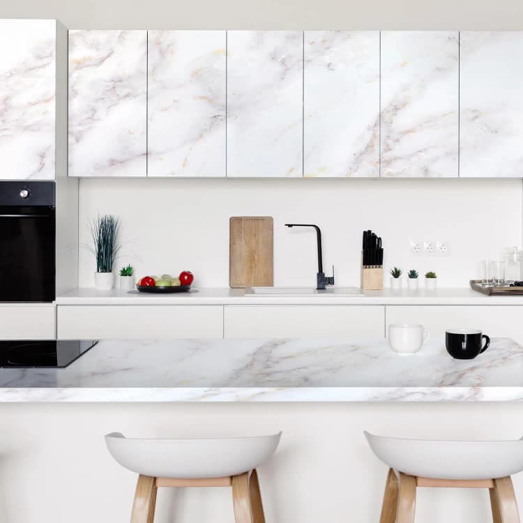 COWINLIFE Marble Sticker Self-adhesive Wallpaper for Bathroom Tile Sticky on Kitchen Diy Waterproof Home Decor Pvc 3d Wallpaper Rolls detail 2