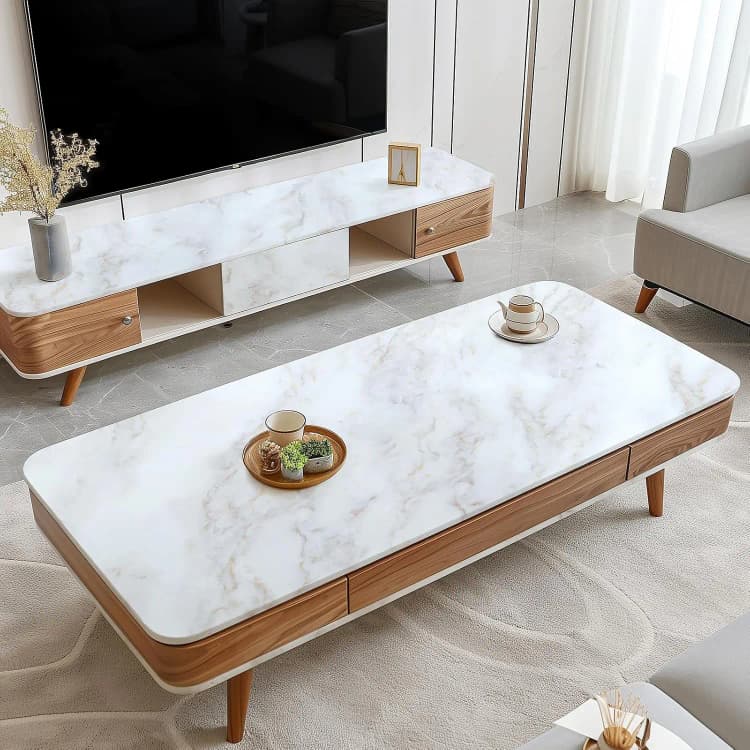 COWINLIFE Marble Sticker Self-adhesive Wallpaper for Bathroom Tile Sticky on Kitchen Diy Waterproof Home Decor Pvc 3d Wallpaper Rolls detail 5