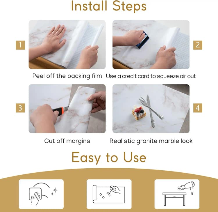 COWINLIFE Marble Sticker Self-adhesive Wallpaper for Bathroom Tile Sticky on Kitchen Diy Waterproof Home Decor Pvc 3d Wallpaper Rolls detail 6