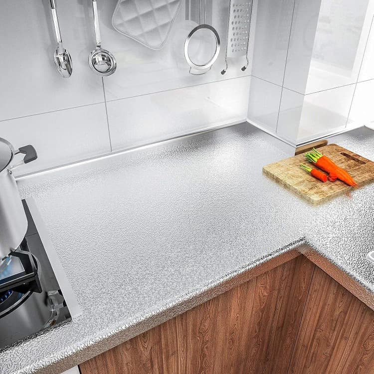 COWINLIFE DECO Modern Waterproof Silver Kitchen PVC Self Adhesive Heat Resistant Wall Sticker with Peel & Stick detail 3