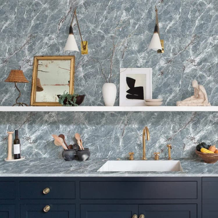 COWINLIFE High Glossy 3D Marble Waterproof Kitchen Wall Paper Peel and Stick Self Adhesive Modern Rolls for Wall Decor detail 3