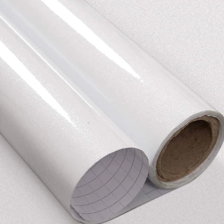 White Glitter Glossy Waterproof Self Adhesive PVC Vinyl Wallpaper Roll for Hotel Household Use Modern Design detail 6