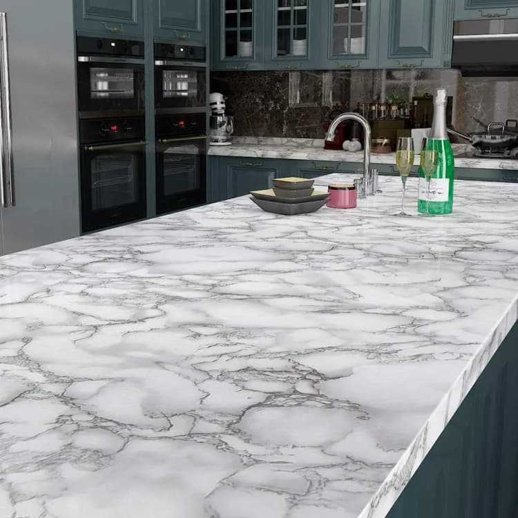 COWINLIFE DECO PVC Material Waterproof Geometric Peel Stick Home Decor Grey Wallpaper Modern Self-Adhesive Marble Sticker Kitchen detail 3