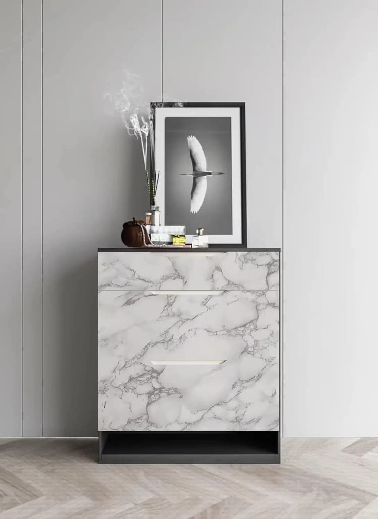 COWINLIFE DECO PVC Material Waterproof Geometric Peel Stick Home Decor Grey Wallpaper Modern Self-Adhesive Marble Sticker Kitchen detail 6