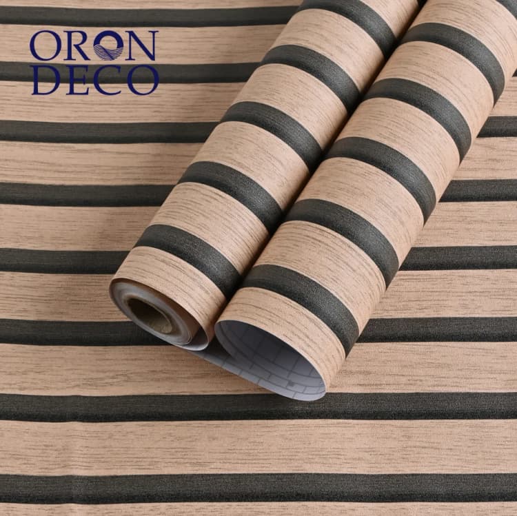 COWINLIFE DECO Self-Adhesive PVC Vinyl Waterproof 3D Wood Texture Wall Stickers Peel and Stick for Bedroom Bathroom Modern Design detail 2