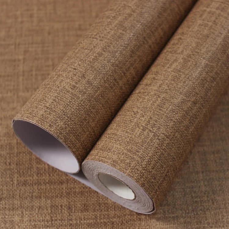COWINLIFE DECO Custom Self-Adhesive Waterproof PVC Textured Faux Linen Fabric Kitchen Bedroom Wall Sticker Peel Stick Vinyl Wallpaper detail 2