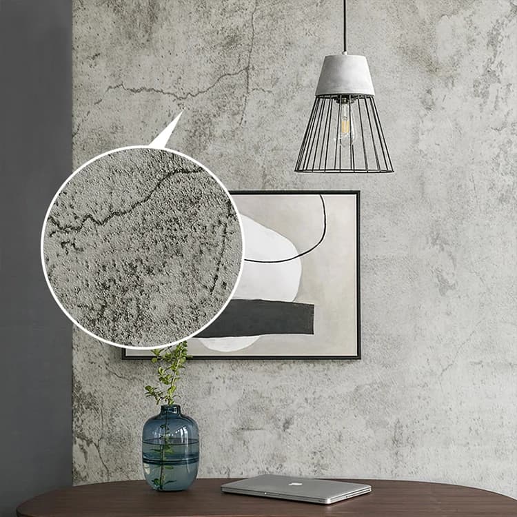 3D Papier Peint Self Adhesive Waterproof Black Gray Modern Concrete Cement Looking Peel and Stick Wallpaper for Hotel Use detail 1