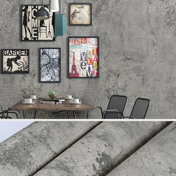 3D Papier Peint Self Adhesive Waterproof Black Gray Modern Concrete Cement Looking Peel and Stick Wallpaper for Hotel Use detail 2