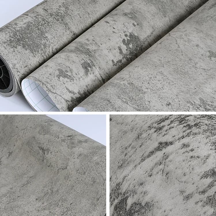 3D Papier Peint Self Adhesive Waterproof Black Gray Modern Concrete Cement Looking Peel and Stick Wallpaper for Hotel Use detail 3