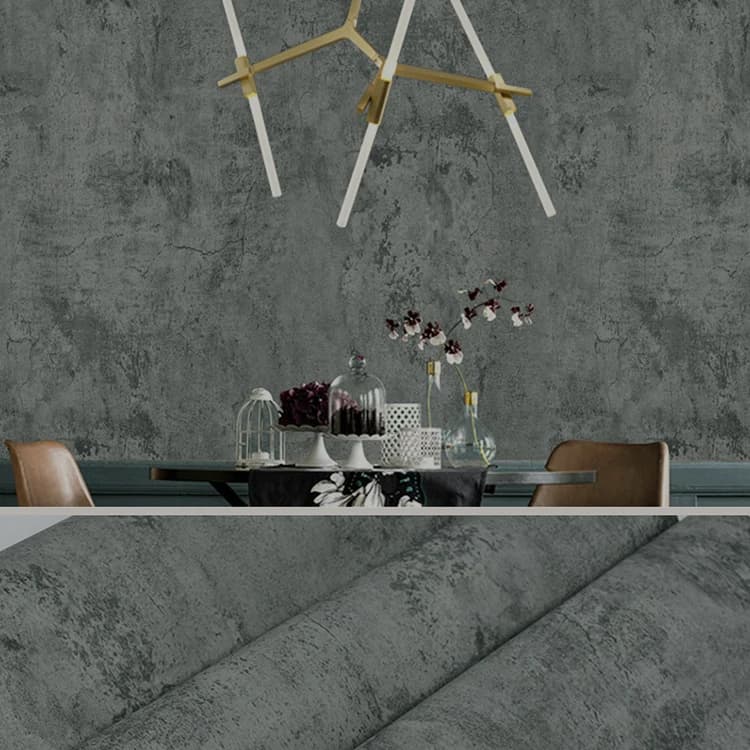 3D Papier Peint Self Adhesive Waterproof Black Gray Modern Concrete Cement Looking Peel and Stick Wallpaper for Hotel Use detail 4
