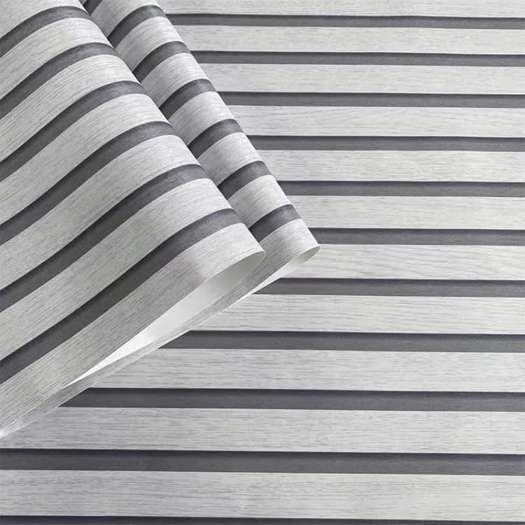 COWINLIFE Waterproof Removable Self Adhesive PVC Vinyl Wood Texture Slat Wallpaper Peel and Stick for Bedroom Wall Decor detail 1