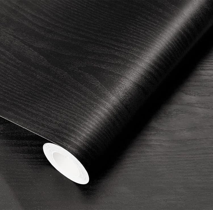 COWINLIFE DECO Thick Black PVC Waterproof Fireproof Peel & Stick Self-Adhesive Wallpaper Wall Sticker Furniture Easy Clean detail 1