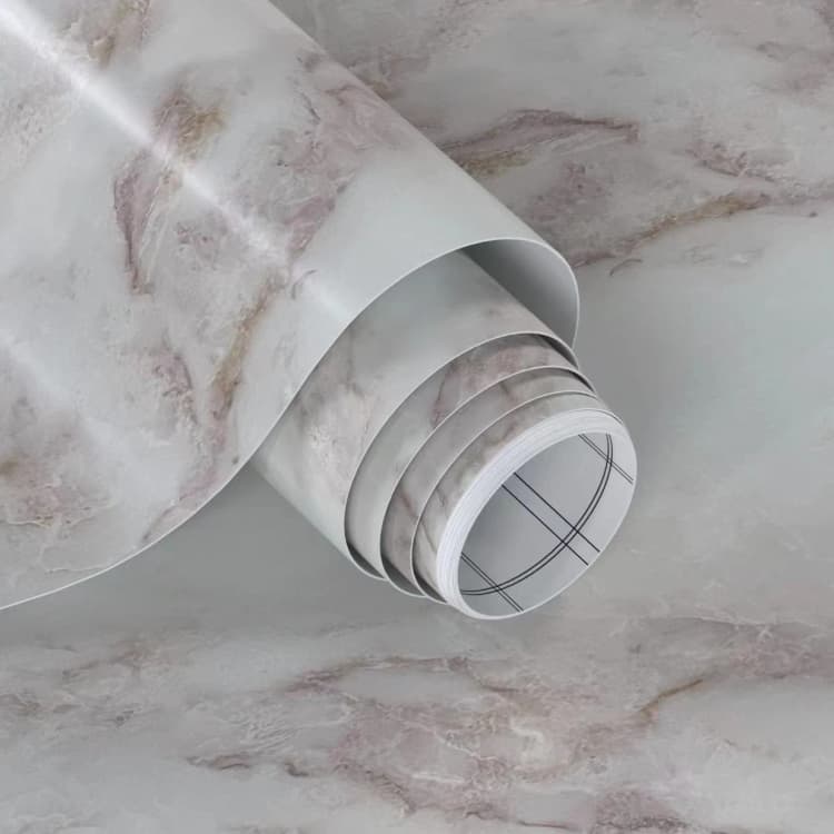COWINLIFE DECO Matte Waterproof 3D Golden White Marble Peel Stick PVC Self Adhesive Wallpaper for Kitchen & Living Room Mould-Proof detail 1