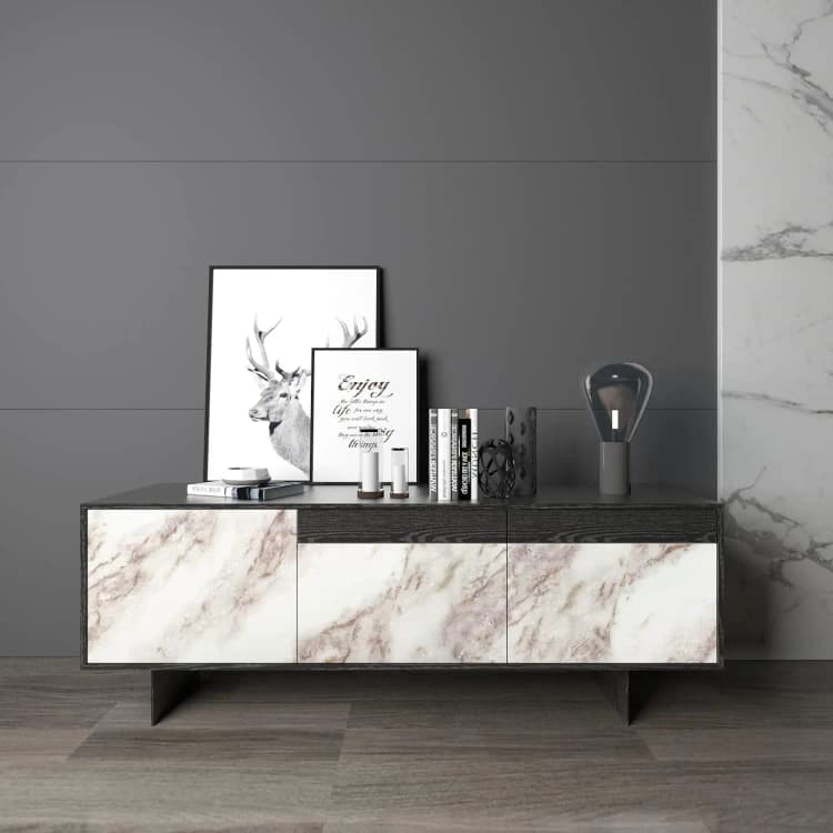 COWINLIFE DECO Matte Waterproof 3D Golden White Marble Peel Stick PVC Self Adhesive Wallpaper for Kitchen & Living Room Mould-Proof detail 6