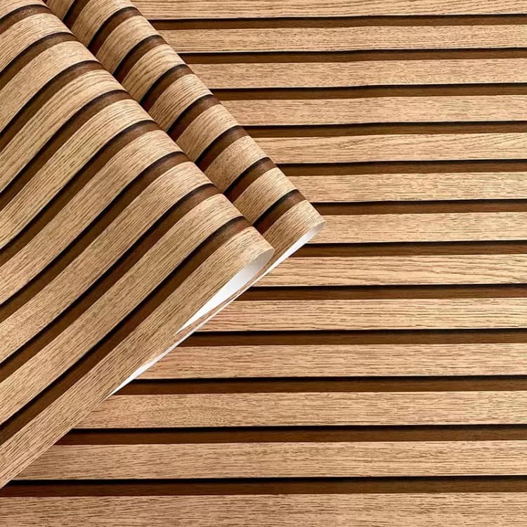 COWINLIFE 3D Removable Waterproof Self Adhesive Grey Wooden Slat Wallpaper Peel and Stick for Modern Living Room Cabinets detail 7