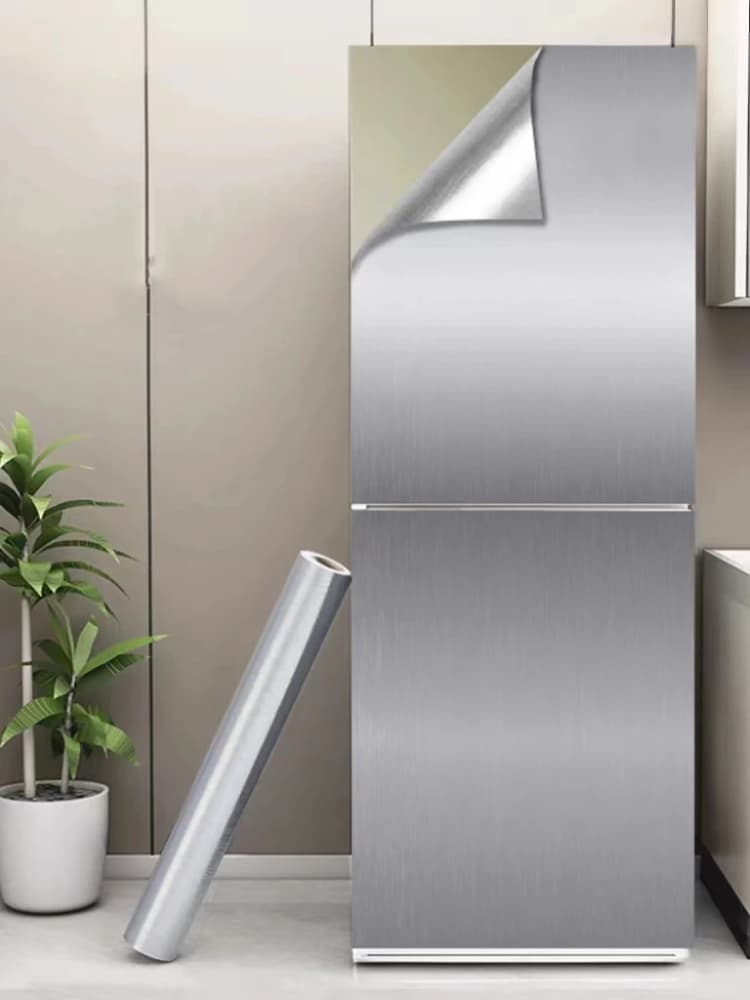 High Quality Modern Smooth Silver Metallic Mirror Self Adhesive Wallpaper 3D Vinyl PET/PVC Decorative Glass Roll Kitchen Wrap detail 2