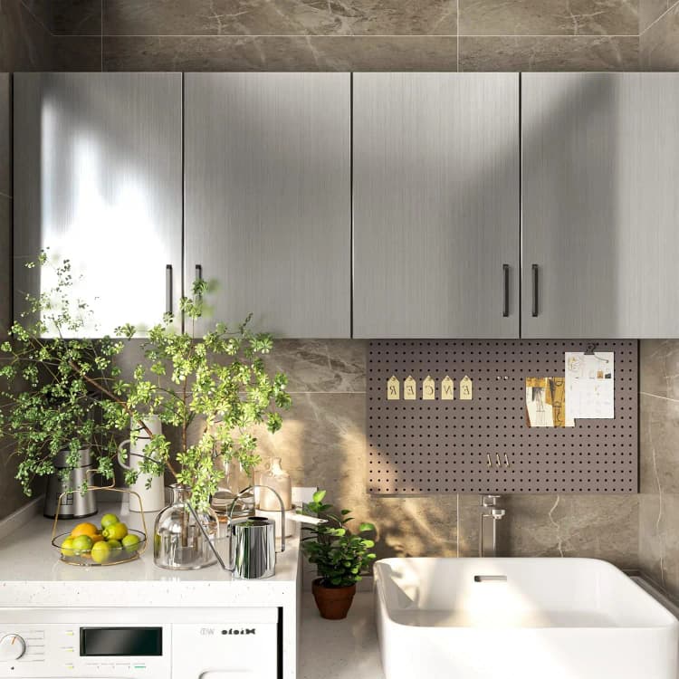 High Quality Modern Smooth Silver Metallic Mirror Self Adhesive Wallpaper 3D Vinyl PET/PVC Decorative Glass Roll Kitchen Wrap detail 4