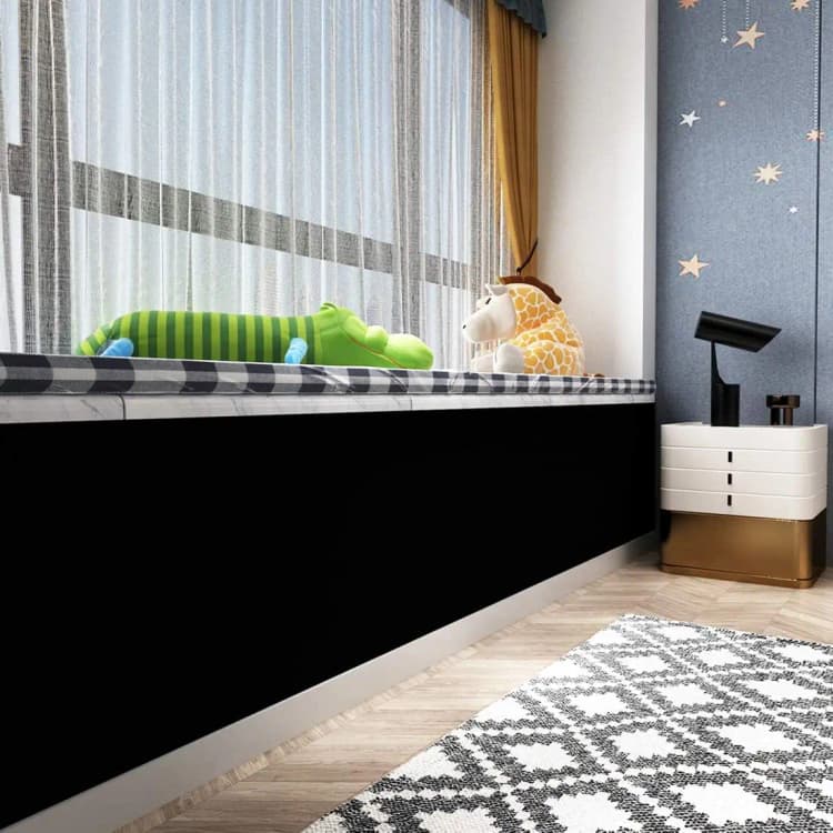 COWINLIFE Matte Black Contact Paper Peel and Stick Kitchen Vinyl Wrap Self Adhesive Solid Wall Wallpaper for Living Room detail 4